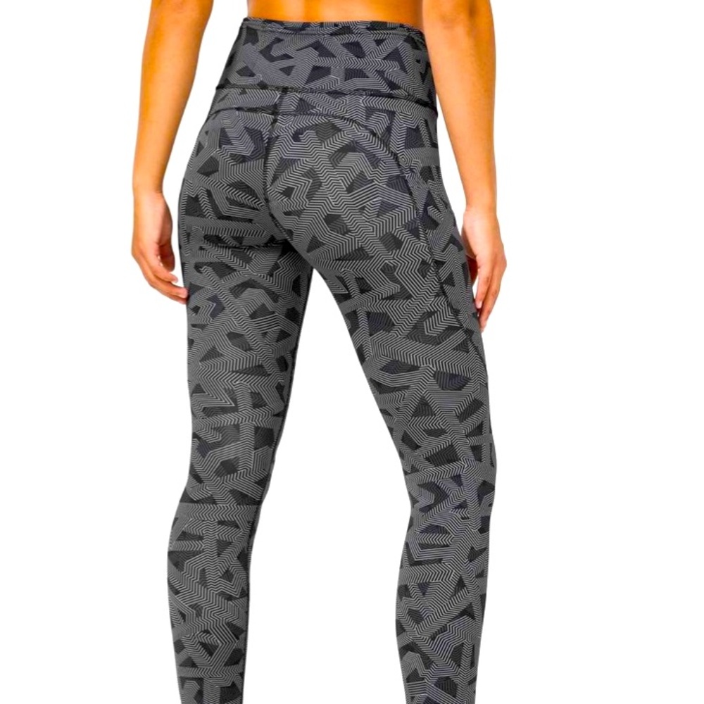 lululemon athletica Black & Gray Geometric High-Waist Leggings
